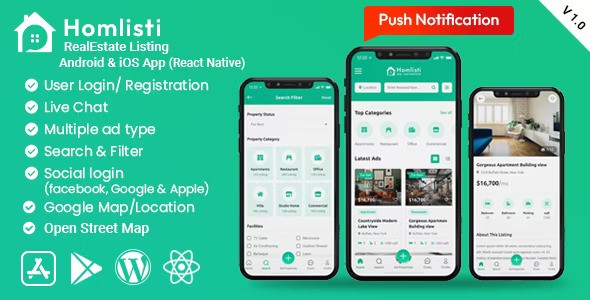 HomListi Mobile App Template