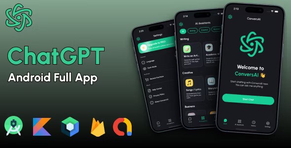 ConversAI ChatGPT AI Native Android Chat App Mobile App Template