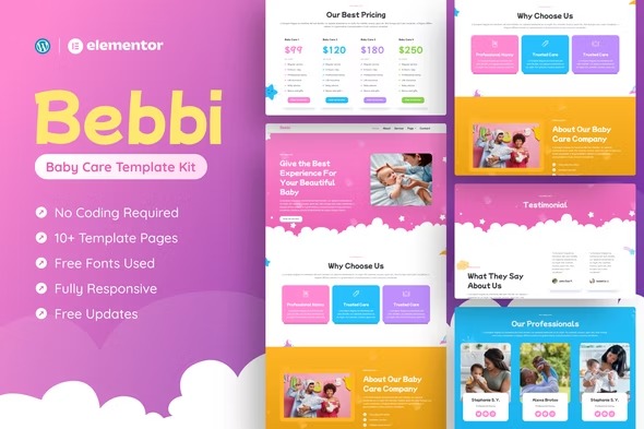 Bebbi elementor Template Kits