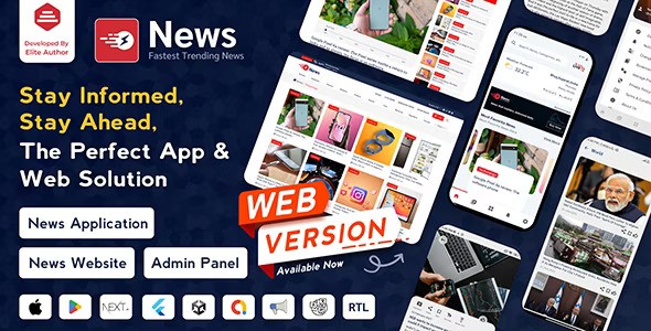 News App and Web Mobile App Template