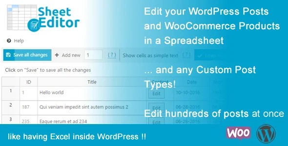 WP Sheet Editor Post Types Premium nulled plugin