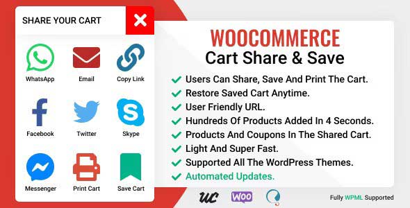 WooCommerce Cart Share and Save nulled plugin